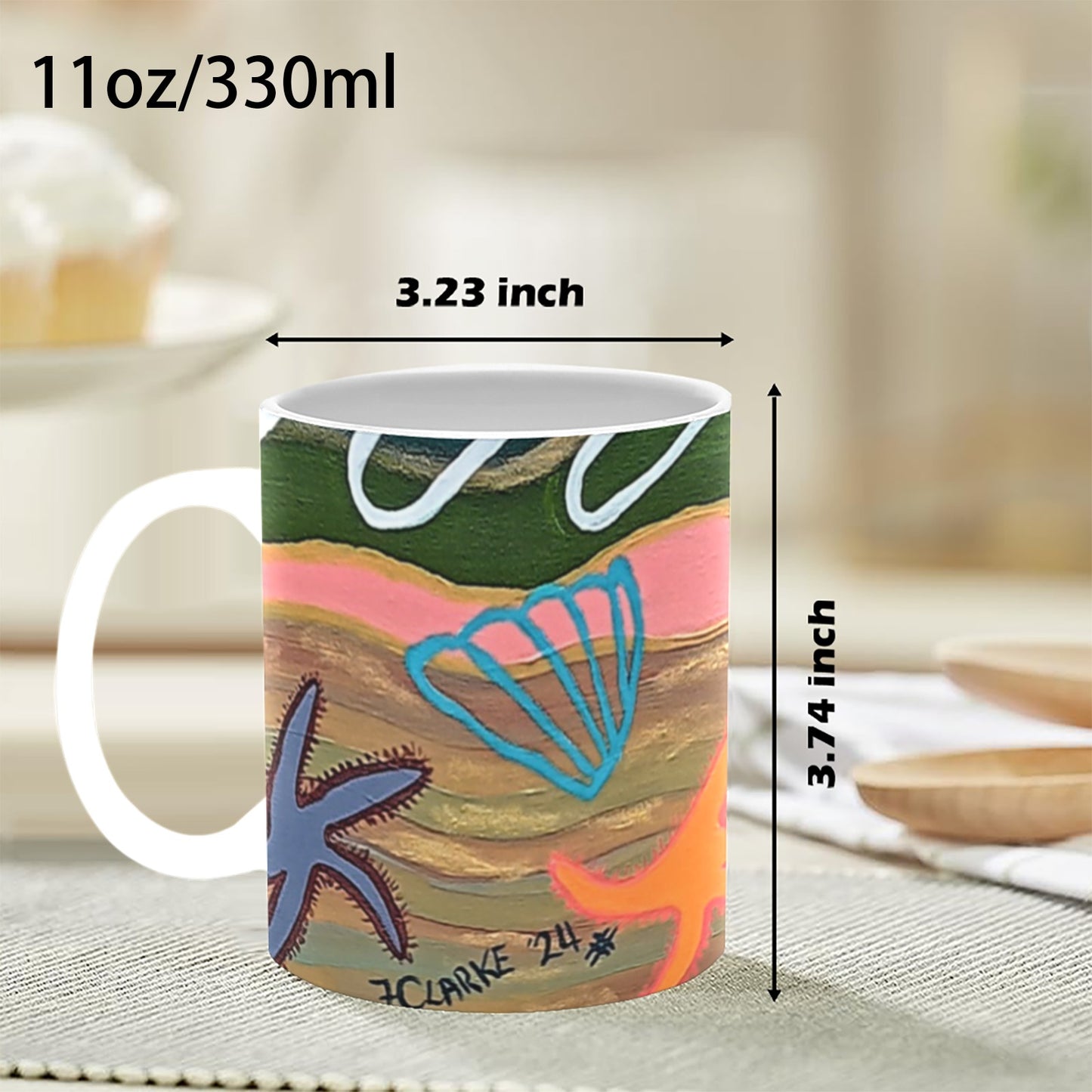 Minkgill Fish Mug Custom New White Mug (11OZ)(Made In AUS)