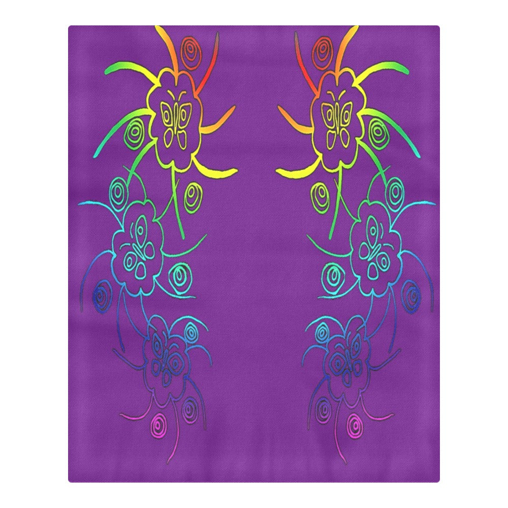 3 Piece Bedset Purple Butterfly